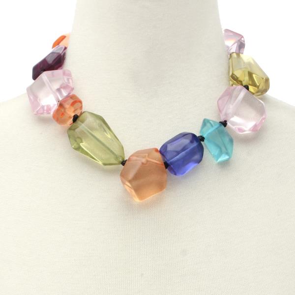 COLORFUL MULTI BEAD NECKLACE