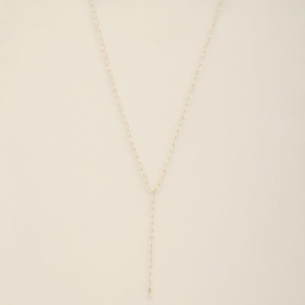 CLEAR BEAD Y SHAPE NECKLACE
