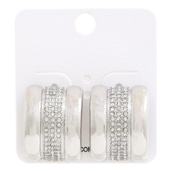 METAL RHINESTONE METAL EARRING