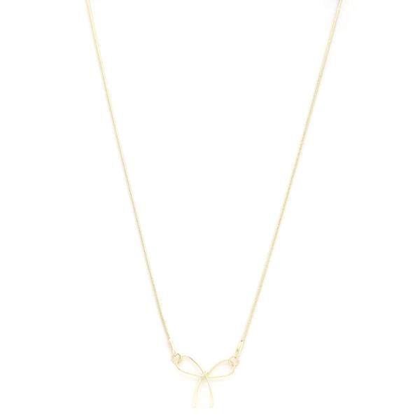 SODAJO DAINTY LINK BOW CHARM GOLD DIPPED NECKLACE