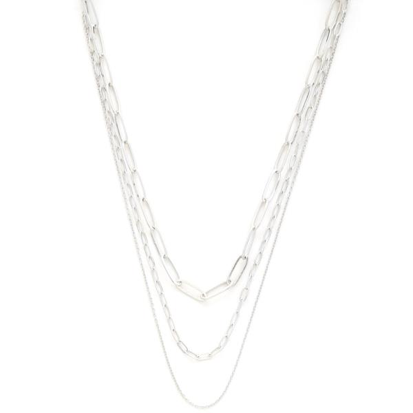 SODAJO OVAL LINK METAL LAYERED GOLD DIPPED NECKLACE