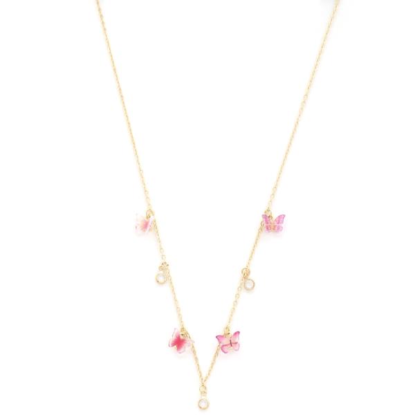 DAINTY BUTTERFLY CHARM STATION NECKLACE