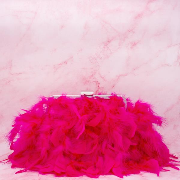 ALL OVER SOFT FEATHER SNAP CLUTCH CROSSBODY BAG