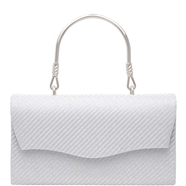 STYLISH TEXTURED FLAP HANDLE EVENING BAG