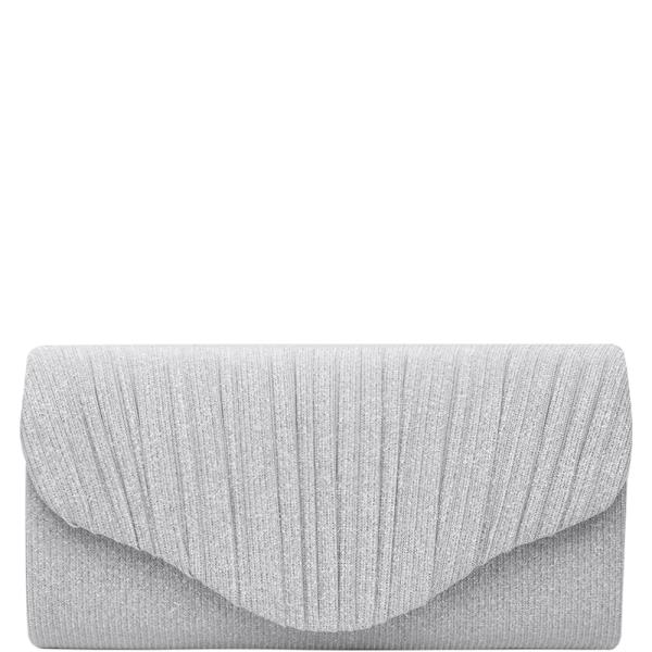 ELEGANT PLEATED FLAP CLUTCH EVENING BAG