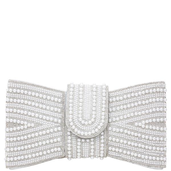 PEARL PATTERN BOWTIE CLUTCH CROSSBODY BAG