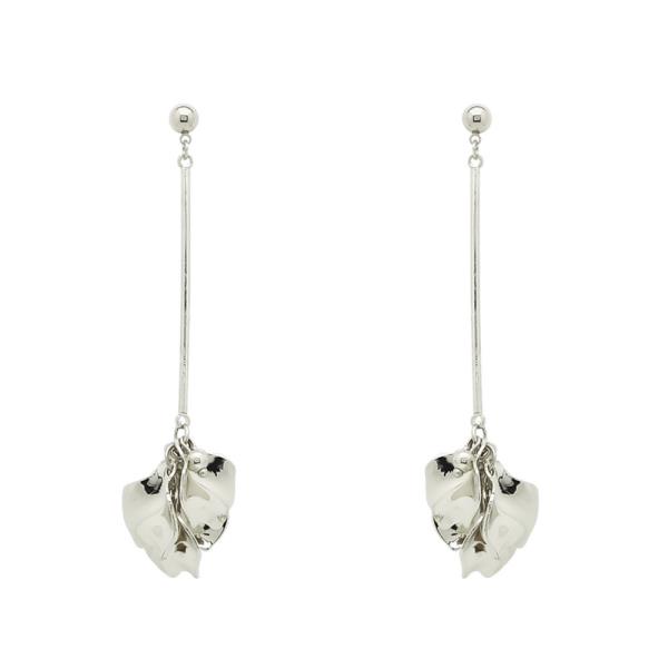 METAL FLOWER DROP EARRINGS