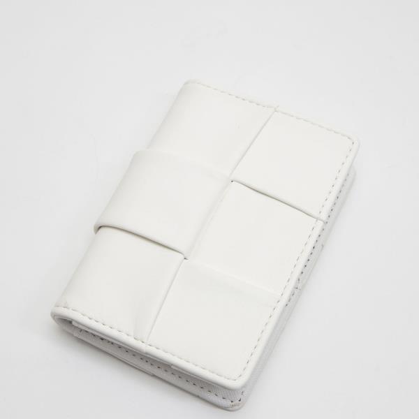 SQUARE WOVEN FAUX LEATHER WALLET