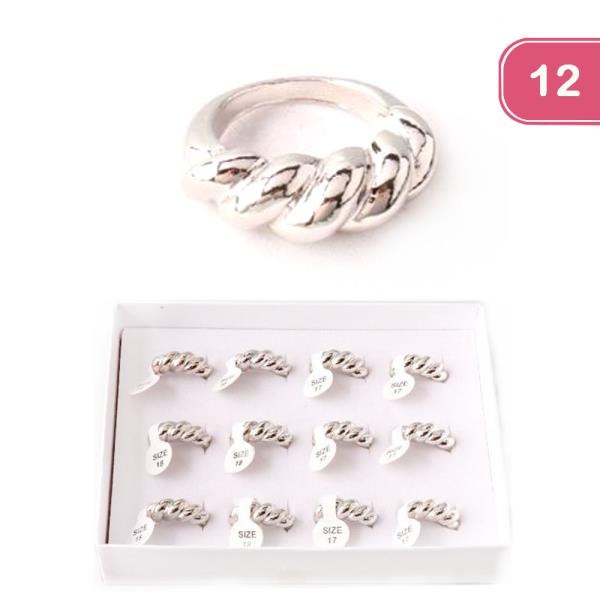 METAL CROISSANT TWISTED RING (12 UNITS)