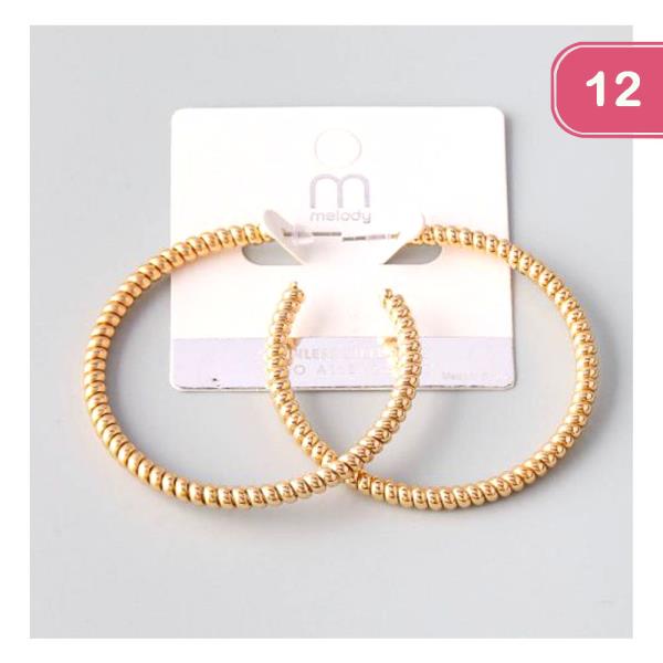COIL LARGE OPEN HOOP EARRING (12 UNITS)