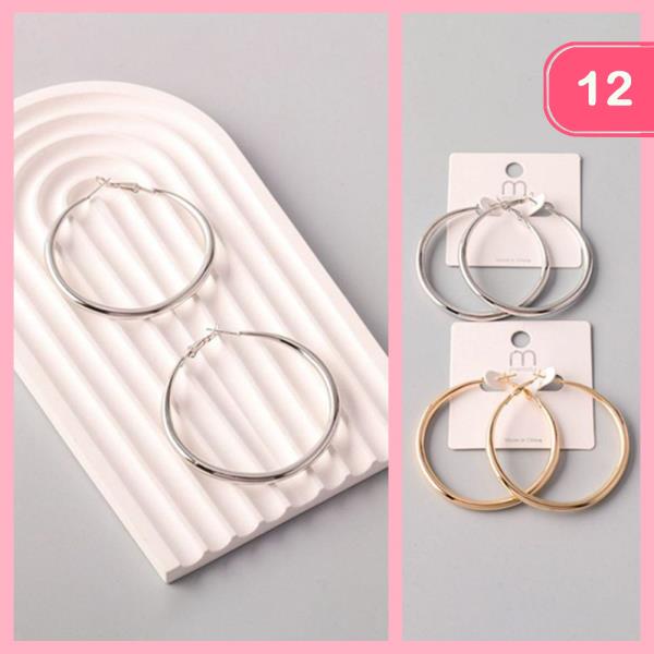LARGE HOOP EARRINGS (12 UNITS)