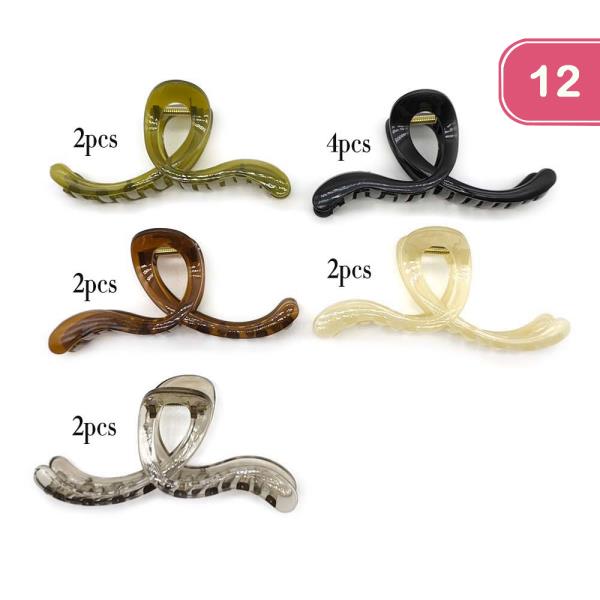 HAIR CLAW JAW CLIPS (12 UNITS)
