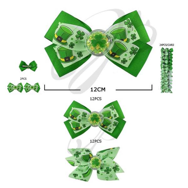 ST. PATRICK`S DAY HAIR BOW CLIP (12 UNITS)