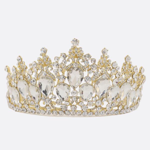 CRYSTAL STONE CROWN TIARA