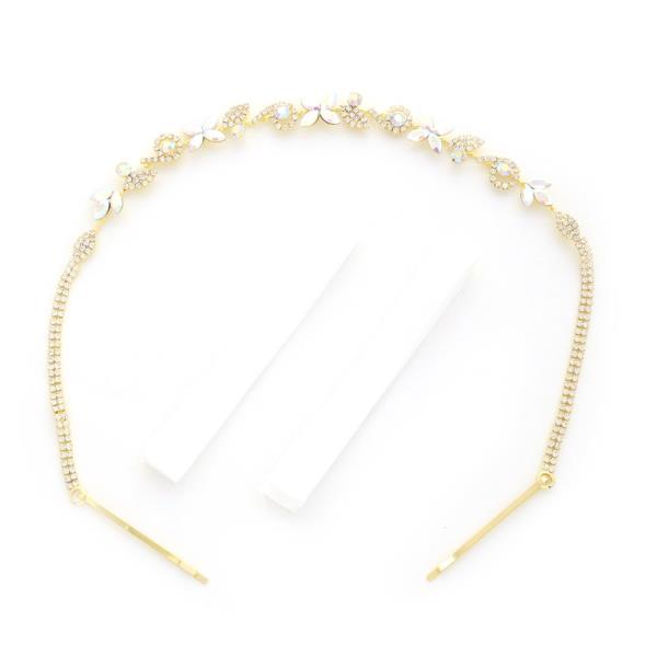 FLOWER LEAF PATTERN RHINESTONE HAIR VINE