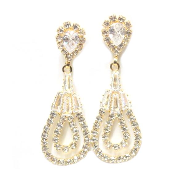 TEARDROP RHINESTONE CRYSTAL STONE EARRING