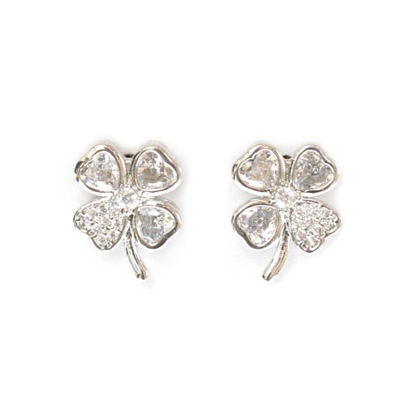 RHINESTONE CLOVER POST EARRING