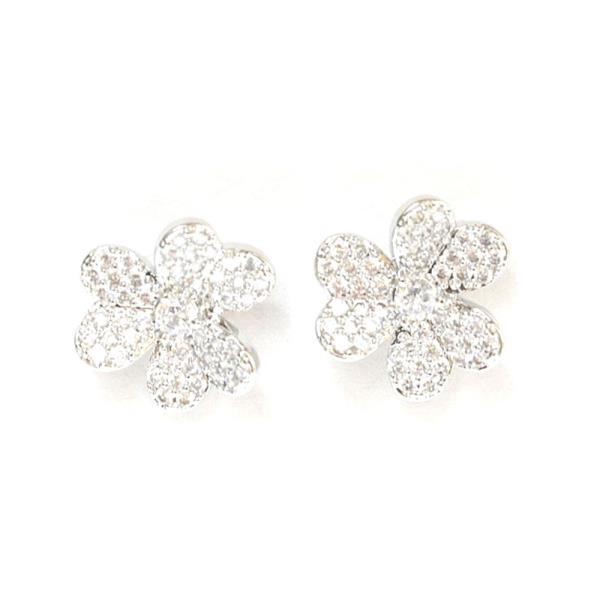 RHINESTONE CLOVER POST EARRING