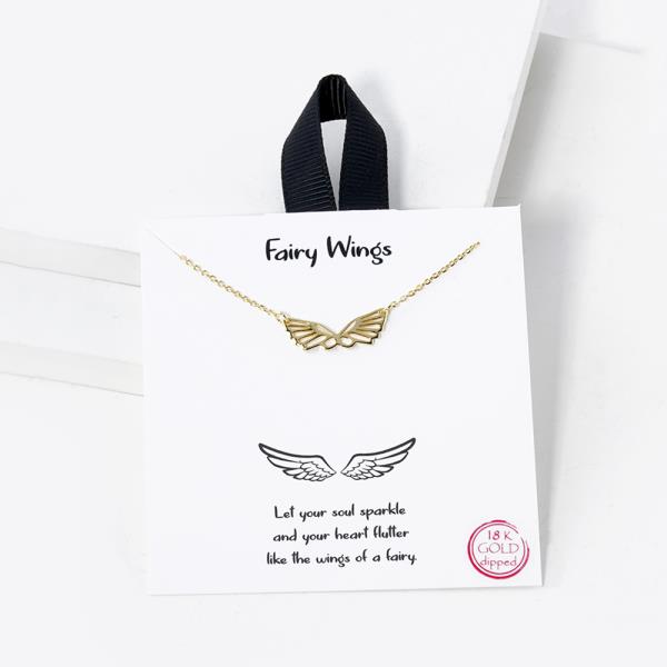 18K GOLD RHODIUM DIPPED FAIRY WINGS NECKLACE