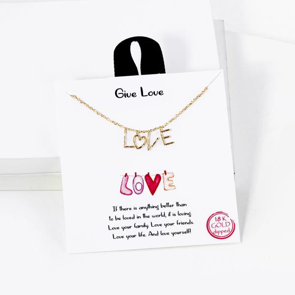 18K GOLD RHODIUM DIPPED GIVE LOVE NECKLACE