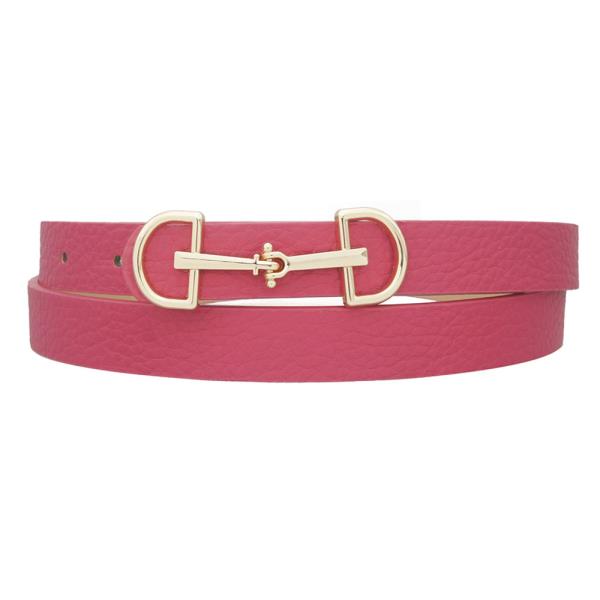 PLUS LUX D RING HORSE BIT BUCKLE SKINNY BELT