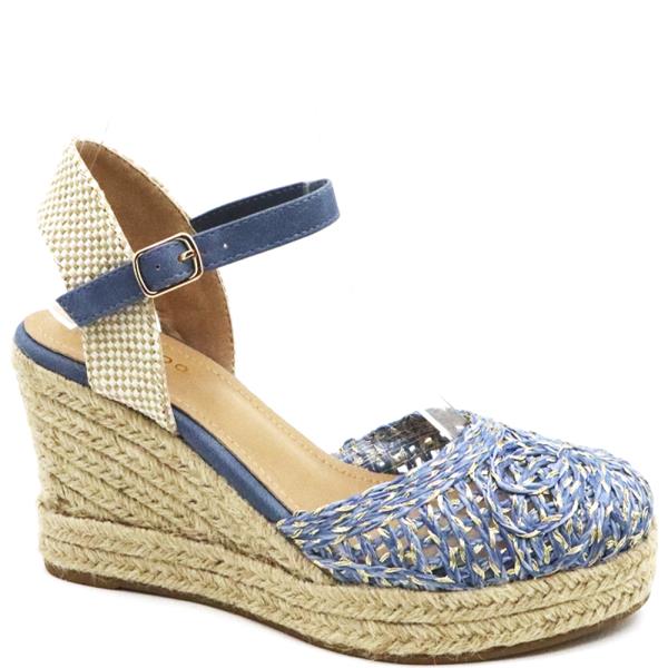WOVEN FRONT ANKLE STRAP ESPADRIL WEDGE 12 PAIRS