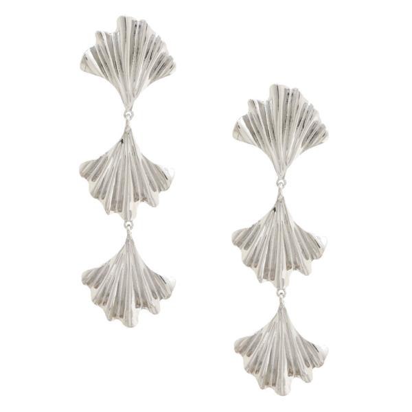 RUFFLE METAL DANGLE EARRING