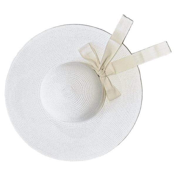 STRAW RIBBON BAND FLOPPY SUN HAT