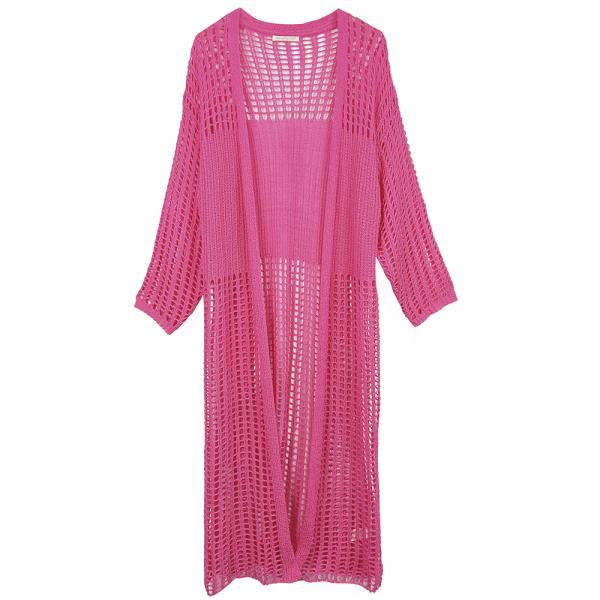 CHEST BLOCKED CROCHET LONG CARDIGAN