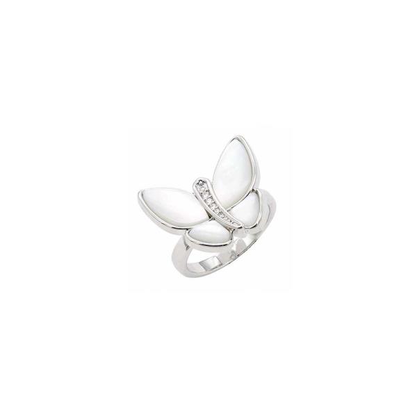 CZ MOP BUTTERFLY ADJUSTABLE RINGS