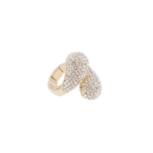 GOLD PLATED WITH RHINESTONE STRETCH RINGS