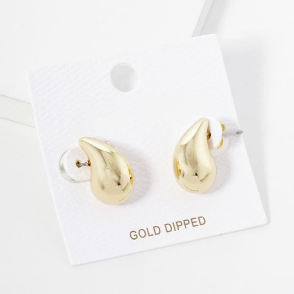 GOLD DIPPED TEARDROP POST EARRING