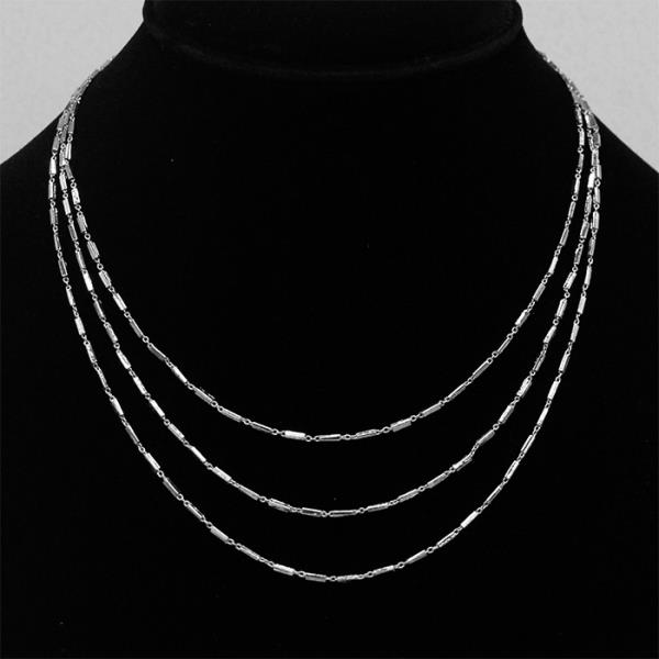 SECRET BOX 3 LAYERED METAL CHAIN NECKLACE