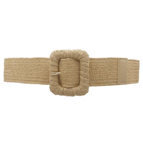 STRAW WRAPPED RECTANGLE ELASTIC STRAW BELT