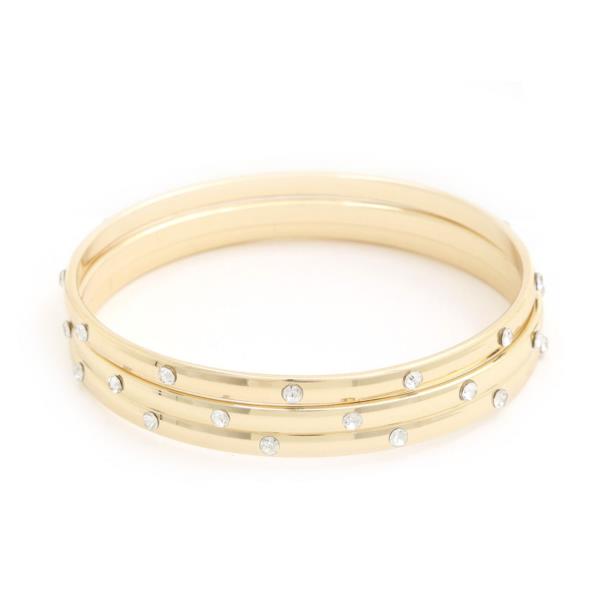 METAL STONE BANGLE BRACELET