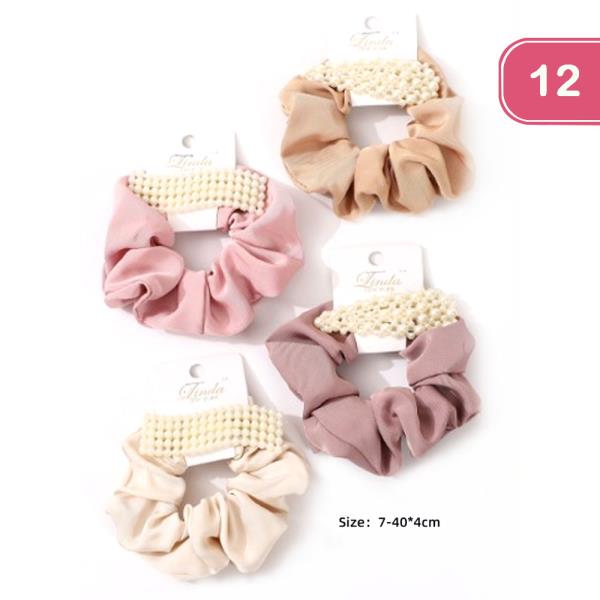 PEARL HAIR PIN AND SCRUNCHIE SET (12 UNITS)