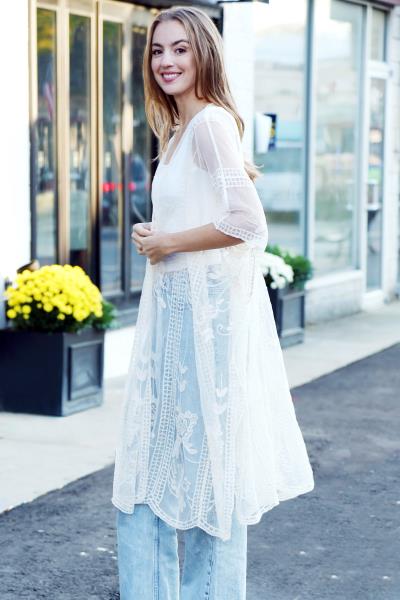FLORAL LACE COVER UP