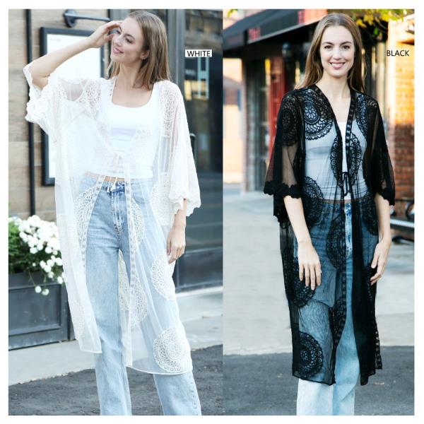 TIE-KNOT LACE COVER UP