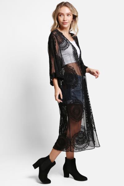TIE-KNOT LACE COVER UP