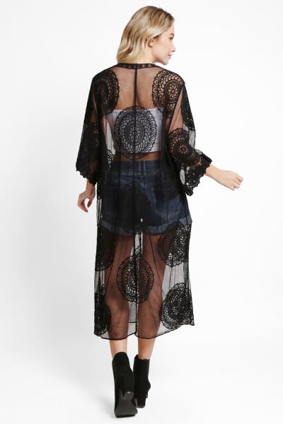 TIE-KNOT LACE COVER UP