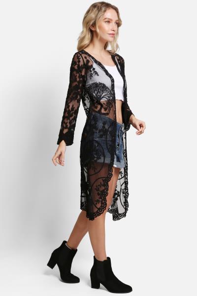 FLORAL LACE COVER UP
