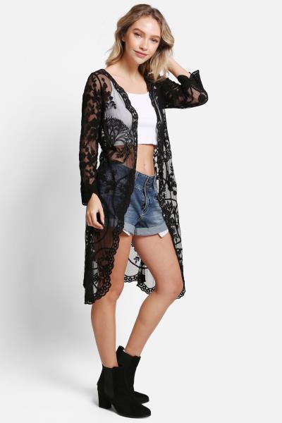 FLORAL LACE COVER UP