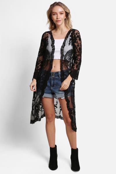 FLORAL LACE COVER UP