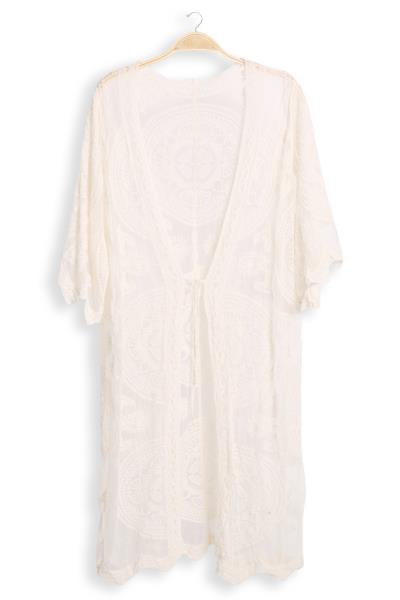 TIE-KNOT LACE COVER UP