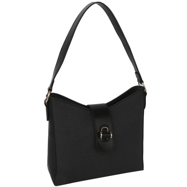 TWO TONE TEXTURE HOBO BAG W STRAP