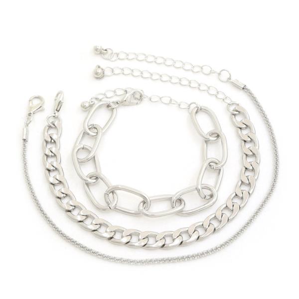 SDJ CURB OVAL LINK ASSORTED BRACELET SET