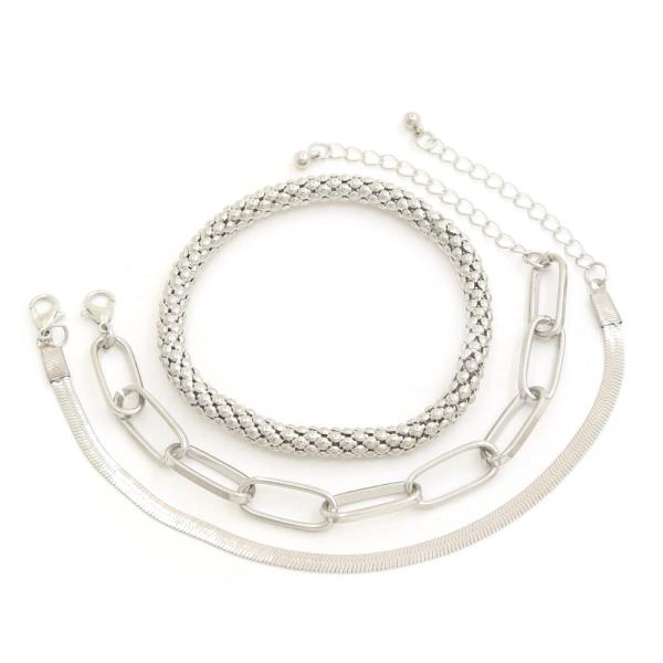 SDJ OVAL LINK ASSORTED  BRACELET SET