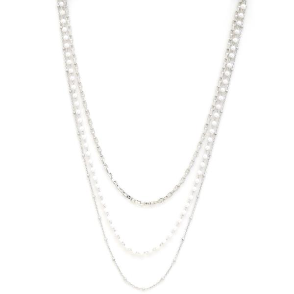 SODAJO PEARL BEAD LAYERED GOLD DIPPED NECKLACE