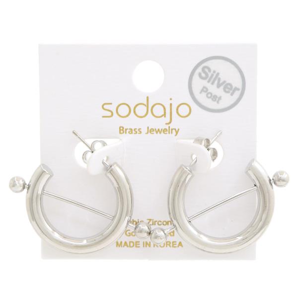 SODAJO OPEN CIRCLE METAL BAR GOLD DIPPED EARRING