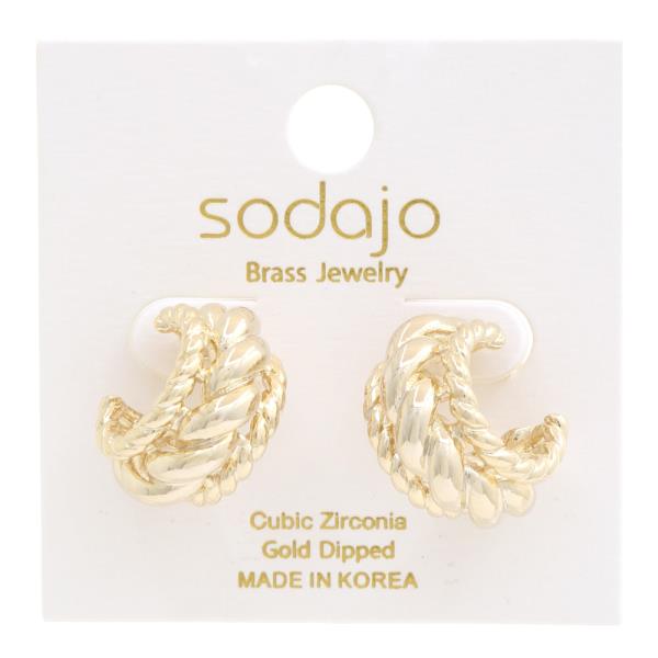 SODAJO TWISTED LINK GOLD DIPPED EARRING